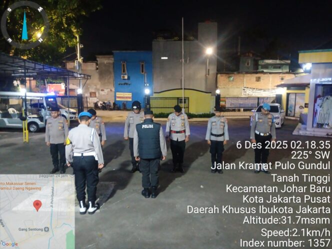 
					Apel Patroli Skala Sedang, Polsek Johar Baru Perkuat Antisipasi Guantibmas Dini Hari