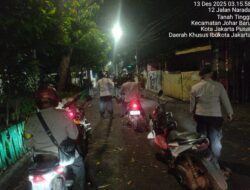 Patroli Dini Hari Polsek Johar Baru Antisipasi Guantibmas, Wilayah Terpantau Kondusif