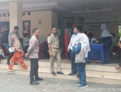 Polisi Monitoring Pemeriksaan Kesehatan dan Tes Urine PJLP di Kelurahan Kampung Rawa