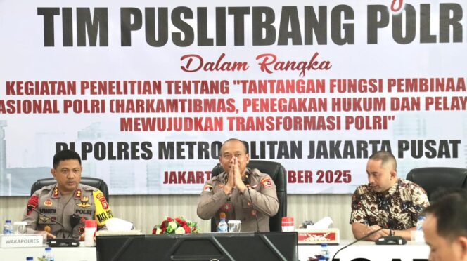 
					Kepercayaan Publik terhadap Polri Terus Meningkat, Puslitbang Gelar Penelitian di Polres Jakpus