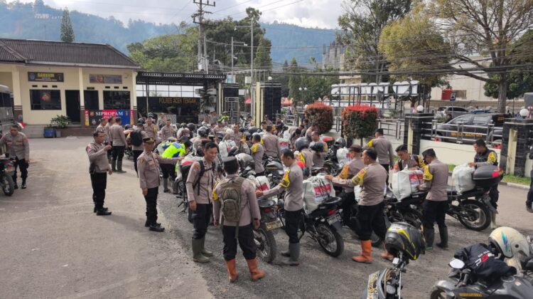 Polres Aceh Tengah Salurkan Bantuan Logistik ke Tiga Kecamatan Terdampak Bencana