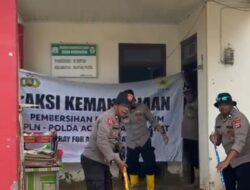 Polres Langsa Bersama PLN dan Warga Laksanakan Aksi Kemanusiaan Pascabanjir di Aceh Tamiang