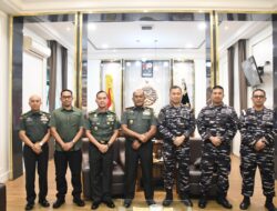 Danrem 044/Gapo Terima Silaturahmi Pejabat Danlanal Palembang yang Baru