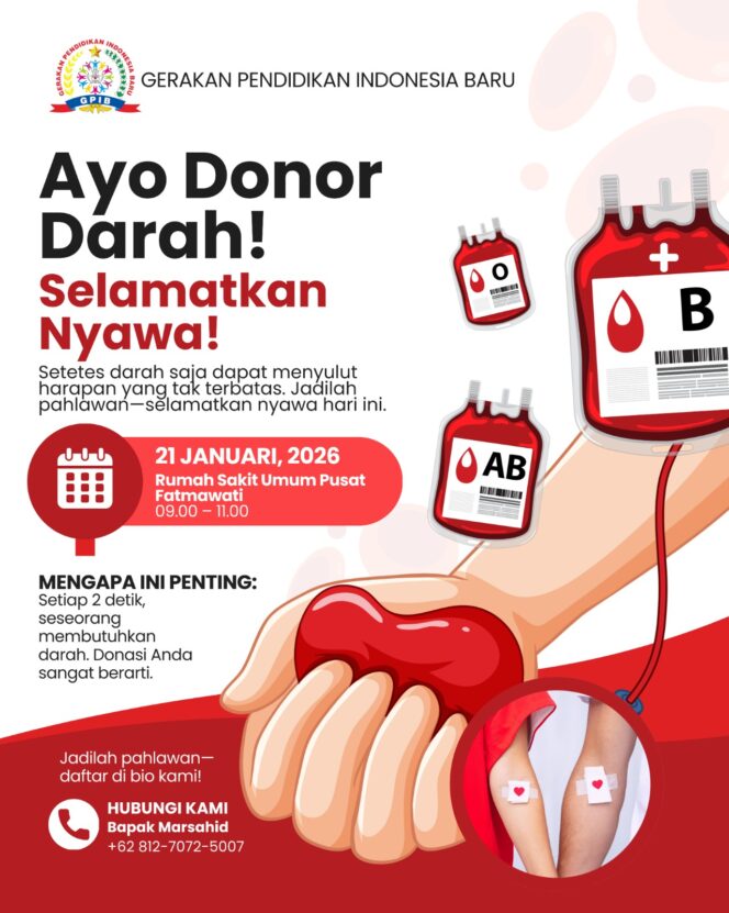 
					GPIB SELENGGARAKAN ACARA DONOR DARAH, AJAK MASYARAKAT BERKONTRIBUSI UNTUK SESAMA