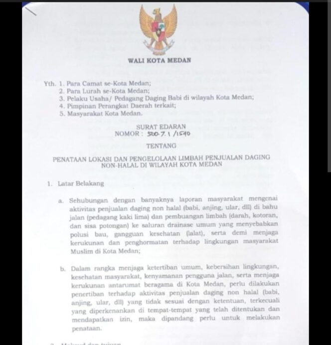 
					GM-PON MENOLAK PERBAIKAN DAN PENYEMPURNAAN SURAT EDARAN WALIKOTA MEDAN NO : 500.7.1/1540