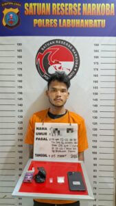 Satres Narkoba Polres Labuhanbatu Amankan Terduga Pelaku Narkotika Jenis Sabu di Rantau Utara
