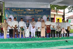 SHOLAT IDUL FITRI 1447 H DI MAPOLRES MUARA ENIM BERLANGSUNG KHIDMAT, DILANJUTKAN HALAL BIHALAL