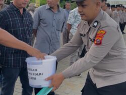 Kompak dan Peduli, Personel Polres Labuhanbatu Berpartisipasi Dukung Program Warung Polri Presisi GRATIS