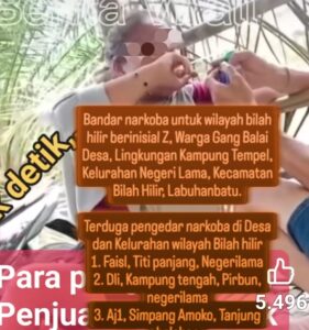 Peredaran Sabu Diduga Terpusat di Kampung di Negeri Lama, Nama AM dan ZEK Mencuat