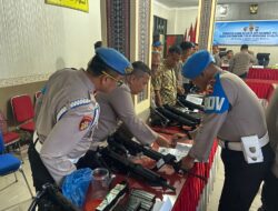 Team Mabes Polri Cek Senpi Dinas Polri Di Polres Labuhanbatu Selatan, kondisi dalam keadaan lengkap dan bersih sesuai data