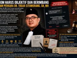 DM IG Sebelum Putusan Perkara Togar Dipertanyakan