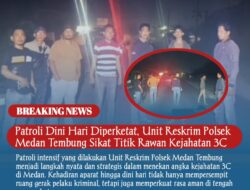 Patroli Dini Hari Diperketat, Unit Reskrim Polsek Medan Tembung Sikat Titik Rawan Kejahatan 3C