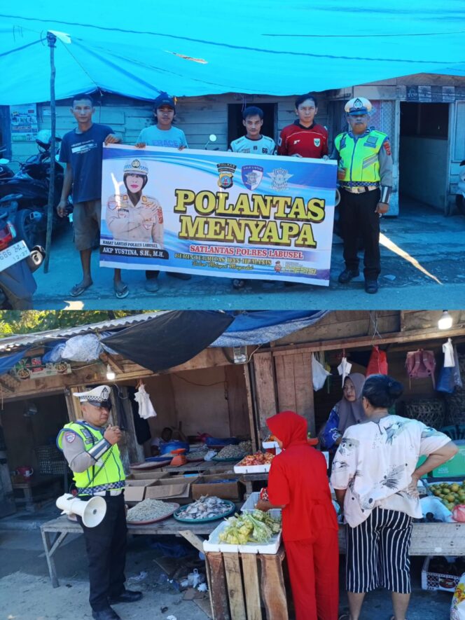 
					Humanis dan Edukatif, Satlantas Polres Labusel Sapa Masyarakat Melalui “Polantas Menyapa”