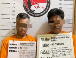 Narkoba Musuh Bersama,Dua Terduga Pengedar Sabu di Ciduk Satres Narkoba Polres  Labuhanbatu.