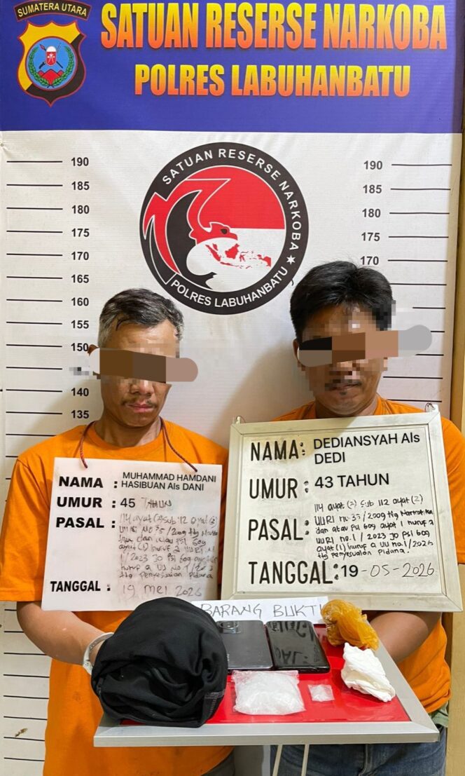 
					Narkoba Musuh Bersama,Dua Terduga Pengedar Sabu di Ciduk Satres Narkoba Polres  Labuhanbatu.