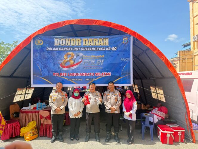 
					Sambut HUT Bhayangkara ke 80, Polres Labusel Gelar Bakti Kesehatan dan Donor Darah Peduli Kesehatan