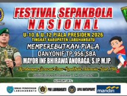 Danyonif TP 956/SBA Resmi Membuka Festival Sepakbola Usia Dini Piala Presiden Tahun 2026 Tingkat Kabupaten Labuhanbatu