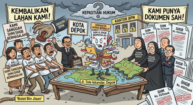 
					Pemicu Sengketa Lahan di Jalan Tole Iskandar Depok Diduga Berawal dari Penerbitan SHM dan SHGB Bermasalah