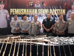 Negara Hadir Berantas Senpi Ilegal, Polda Sumsel Musnahkan Ratusan Senjata Api Hasil Ops Senpi Musi 2026