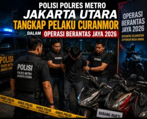 Tim Gabungan Satreskrim Polres Metro Jakarta Utara Tangkap Pelaku Curanmor dalam Operasi Berantas Jaya 2026