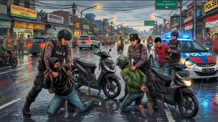 Tiga Spesialis Curanmor di Koja Dibekuk dalam Operasi Brantas Jaya 2026, Tim Gabungan Polres Metro Jakarta Utara Ungkap Aksi Sejak Februari