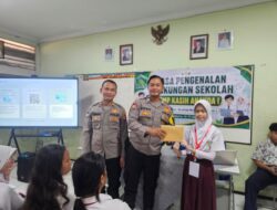 Polsek Kelapa Gading Berikan Edukasi Bahaya Narkoba kepada Siswa Baru SMP Kasih Ananda dalam Kegiatan MPLS