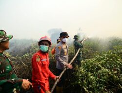Kapolda Jambi Bersama Gubernur dan Danrem Pantau Penanganan Karhutla di Tanjab Timur