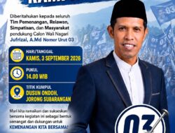 Kampanye Akbar, Jufrizal.A.Md Nomor Urut 03 Ajak Warga Paninggahan Ikuti Arak-arakan