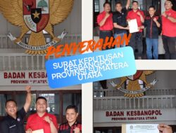 DPD PEMUDA DEMOKRASI INDONESIA SUMATERA UTARA RESMI TERDAFTAR DI KESBANGPOL