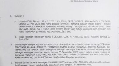 Empat Tersangka Penganiayaan Belum Ditahan, Propam Polda Sumut Diminta Periksa Penyidik Polres Labuhanbatu