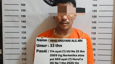 Warga Kampar Ditangkap Satnarkoba Polres Labuhanbatu, Diduga Kuasai Sabu 1,61 Gram