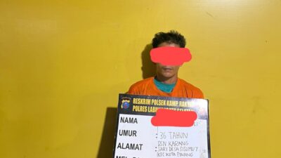 Polsek Kampung Rakyat Ringkus Pria di Perkebunan Sawit Desa Pekan Tolan, 1,46 Gram Sabu Diamankan
