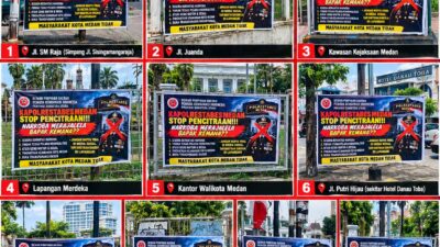 Pasang 10 Spanduk Peringatan, Pemuda Demokrasi Indonesia Sumut Sindir Kapolrestabes Medan